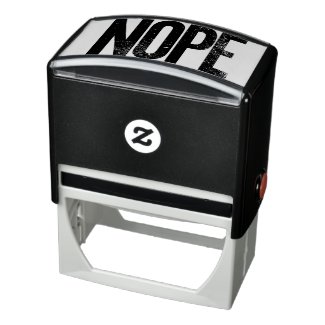 Nope Stamp Block Letters Lightly Distressed