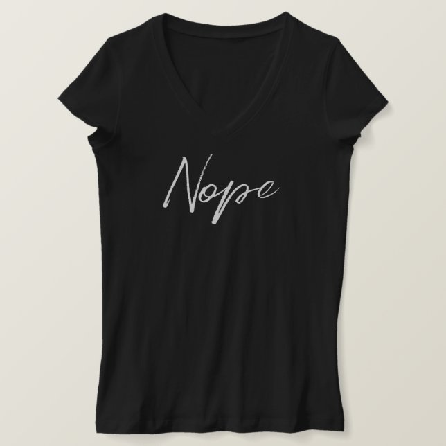 Nope trendy black slim fit shirt for women (Design Front)