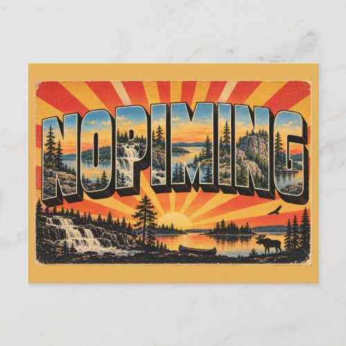 Nopiming MB Granite Lakes Boreal Forest Art Postcard