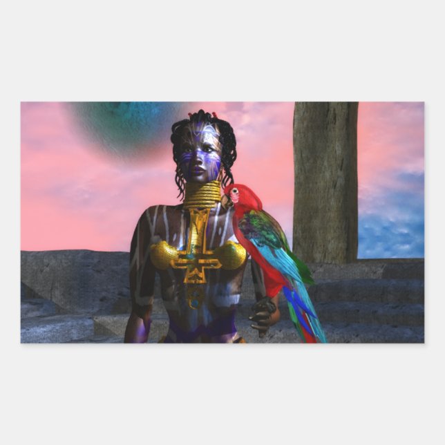 NORA CYBER WARRIOR RECTANGULAR STICKER (Front)