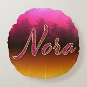 Nora First Name Name golden pink pillows