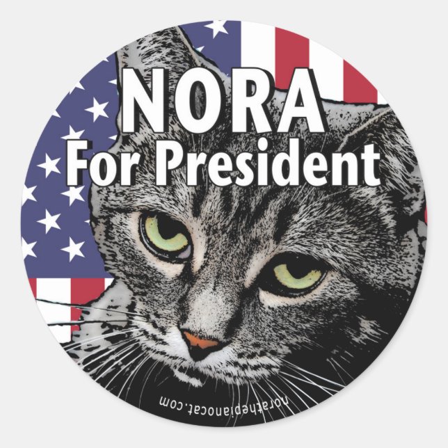 Nora For President #7 Classic Round Sticker (Front)