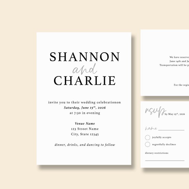 NORA | Modern Minimalist Wedding Invitation (Creator Uploaded)