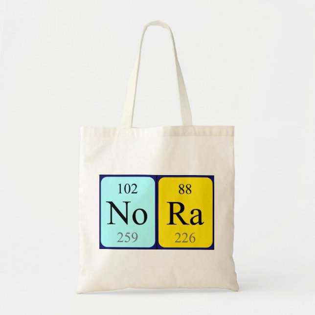 Nora periodic table name tote bag (Front)