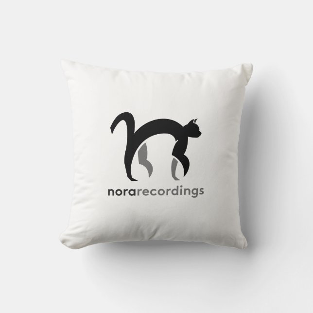 nora recordings logo white クッション throw pillow (Front)