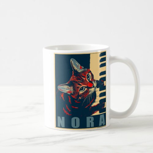 Nora The Piano Cat _ Posterized Coffee Mug