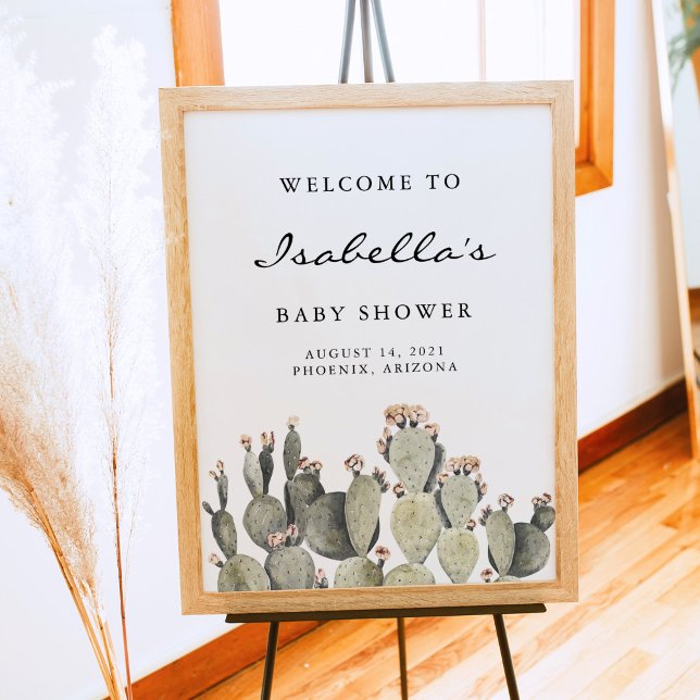 Norah - Bohemian Prickly Pear Cactus Baby Shower Poster (Creator Uploaded)