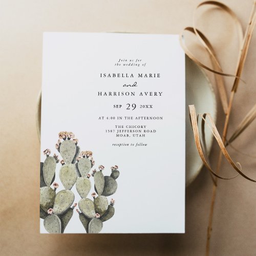Norah _ Bohemian Prickly Pear Cactus Desert Invitation