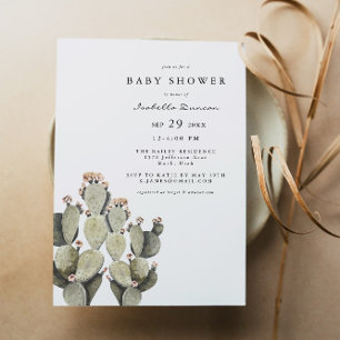 NORAH Bohemian Prickly Pear Cactus Watercolor Invitation