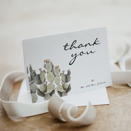 Norah _ Prickly Pear Cactus Bohemian Desert Thank You Card