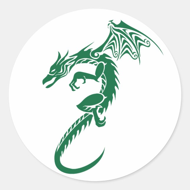 Norbert the Green Dragon Classic Round Sticker (Front)