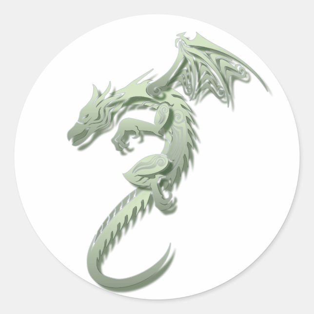 Norbert the Metallic Green Dragon Classic Round Sticker (Front)