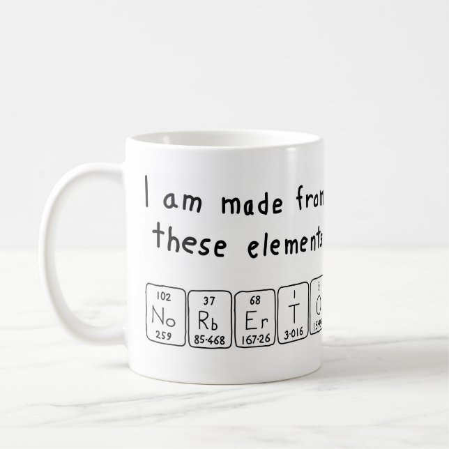 Norberto periodic table name mug (Left)