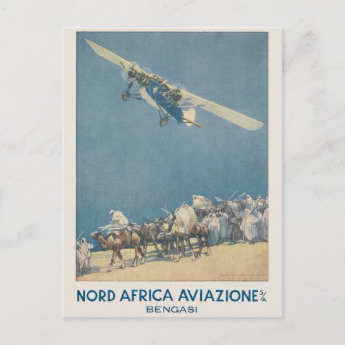 Nord Africa Aviazione Vintage Poster 1932 Postcard