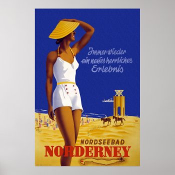 "norderney" Vintage German Travel Poster by PrimeVintage at Zazzle
