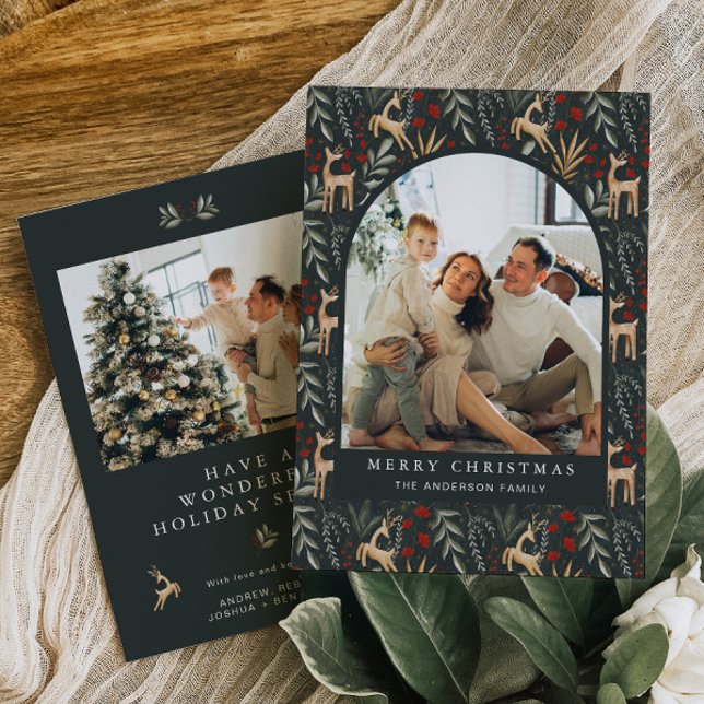 Nordic 2 Photo Christmas Card Boho Scandi Holiday (Creator Uploaded)