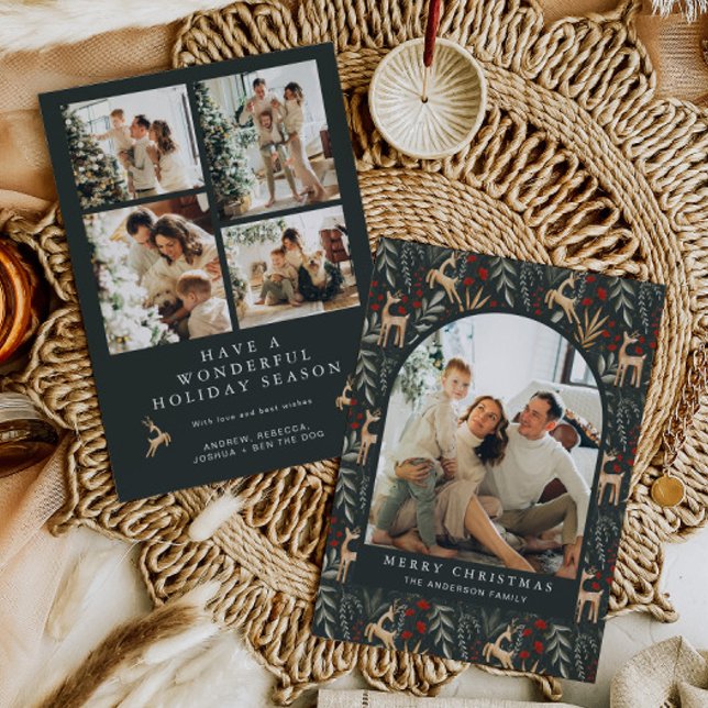 Nordic 5 Photo Christmas Card Boho Scandi Holiday (Creator Uploaded)