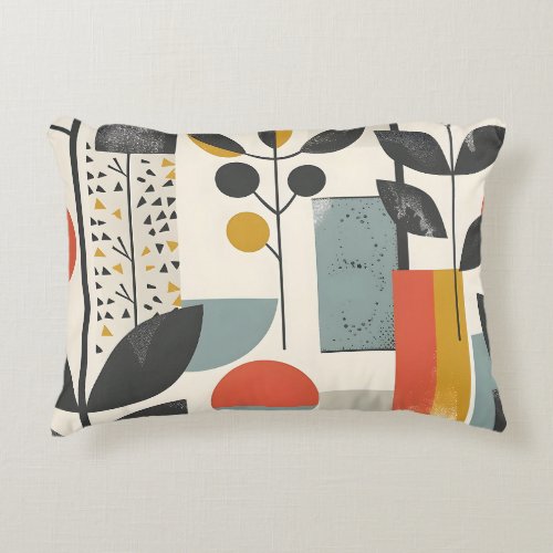 Nordic Art Leaf Design 1 Accent Pillow