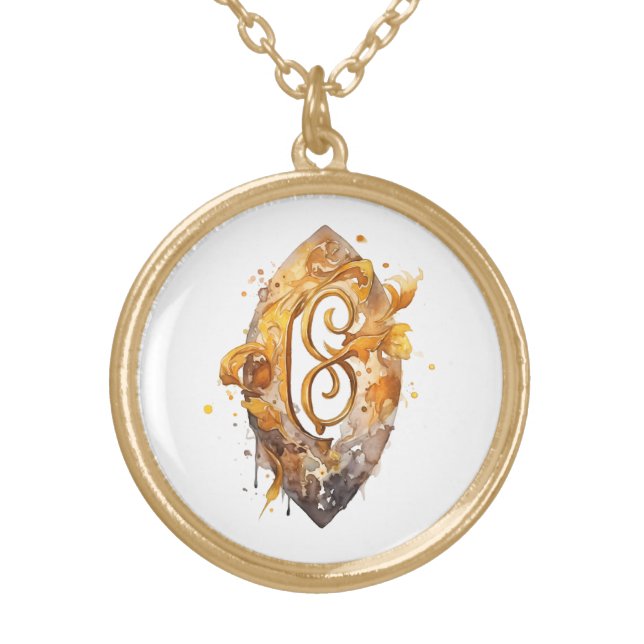 *~* Nordic Artsy RUNE AP87 VIKING Inspired Ancient Gold Plated Necklace (Front)