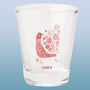 Nordic Bird Personalized Shot Glass
