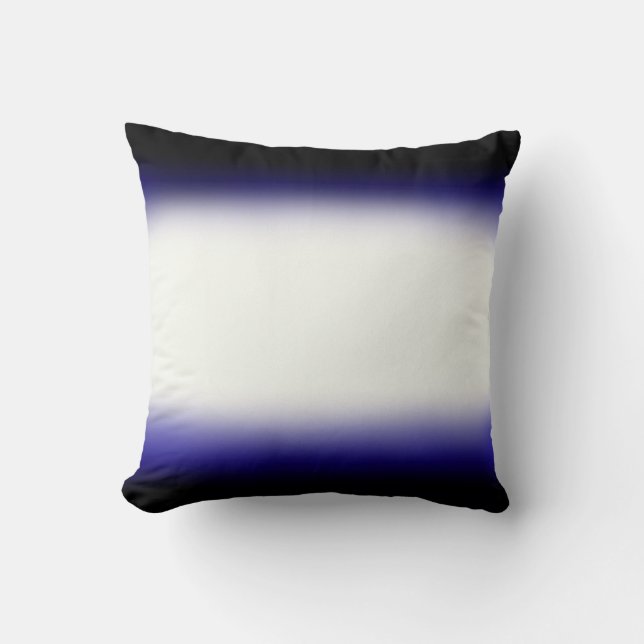 Nordic Blue Black|Blue|White Throw Pillow (Front)
