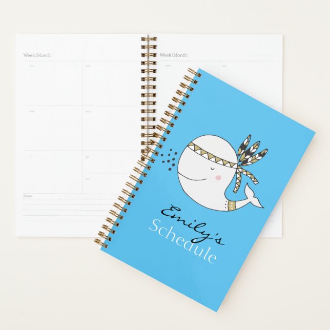 Nordic Boho Whale Personalized Planner (Display)