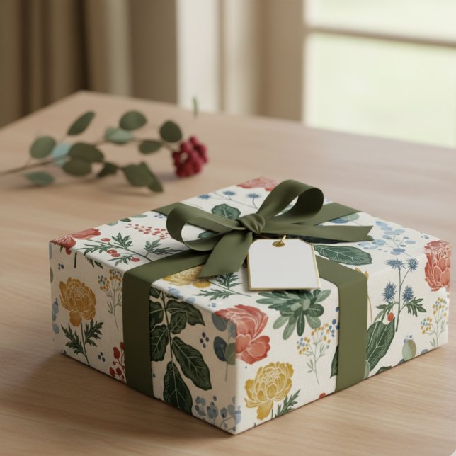 Nordic Botanical Floral Wrapping Paper  (Creator Uploaded)