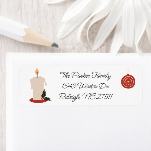 Nordic Candle and Ornament Return Address Label