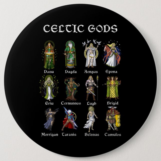 Nordic Celtic Mythology Gods Button (Front)