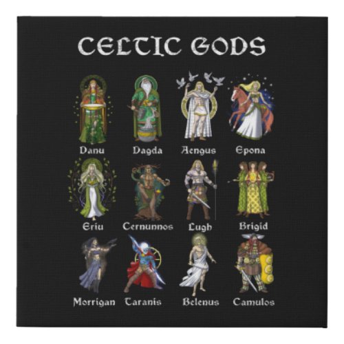 Nordic Celtic Mythology Gods Faux Canvas Print