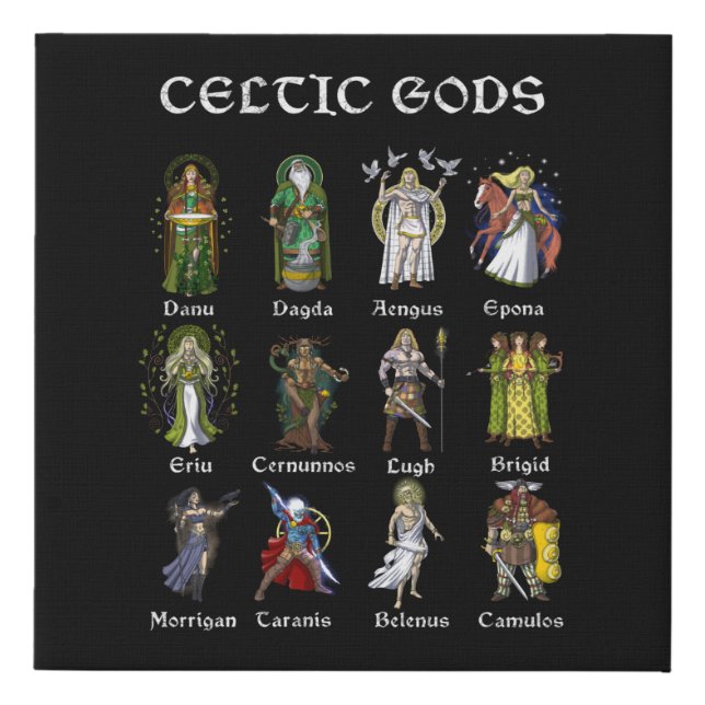 Nordic Celtic Mythology Gods Faux Canvas Print (Front)