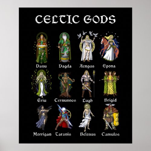 Nordic Celtic Mythology Gods Poster