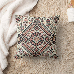 Nordic Charm: Super Detailed Embroidered Throw Pillow