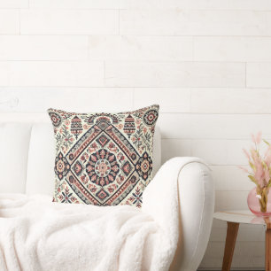 Nordic Charm: Super Detailed Embroidered Throw Pillow