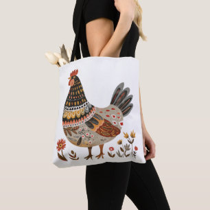 Nordic Chicken Tote Bag