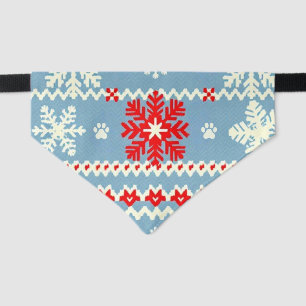 Nordic Christmas Cat Bandana – Festive Snowflakes Pet Bandana Collar