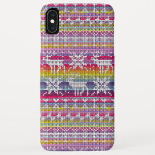 Nordic Christmas Colorful Winter Knitted Pattern iPhone XS Max Case