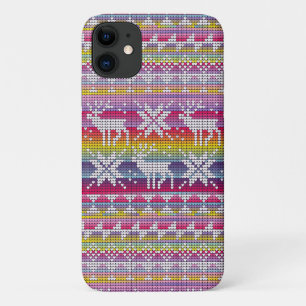 Nordic Christmas Colorful Winter Knitted Pattern iPhone 11 Case