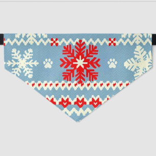 Nordic Christmas Dog Bandana – Snowflakes & Paws Pet Bandana Collar