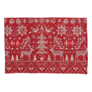 Nordic Christmas Embroidered Pillow Case