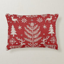 Nordic Christmas Embroidered Throw Pillow Cover