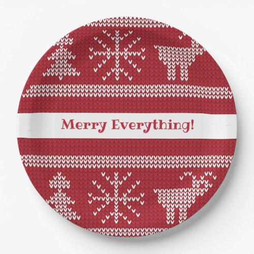 Nordic Christmas Fair Isle Personalized Holiday Paper Plates