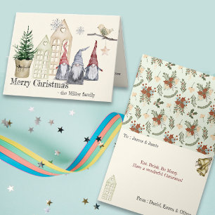 Nordic Christmas Gnomes & Home Greeting Card