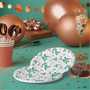 Nordic Christmas Gnomes Watercolour Xmas Pattern Paper Plates