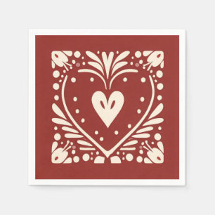 Nordic Christmas heart Napkins