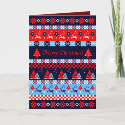 Nordic christmas pattern  custom text holiday card