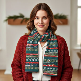 Nordic christmas pattern scarf