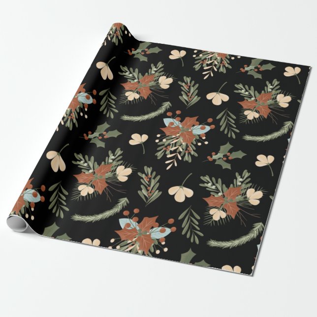 Nordic Christmas Pattern Wrapping Paper (Unrolled)