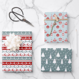 Nordic Christmas Pattern Wrapping Paper Sheet