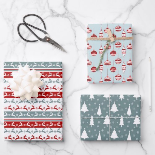 Nordic Christmas Pattern  Wrapping Paper Sheet